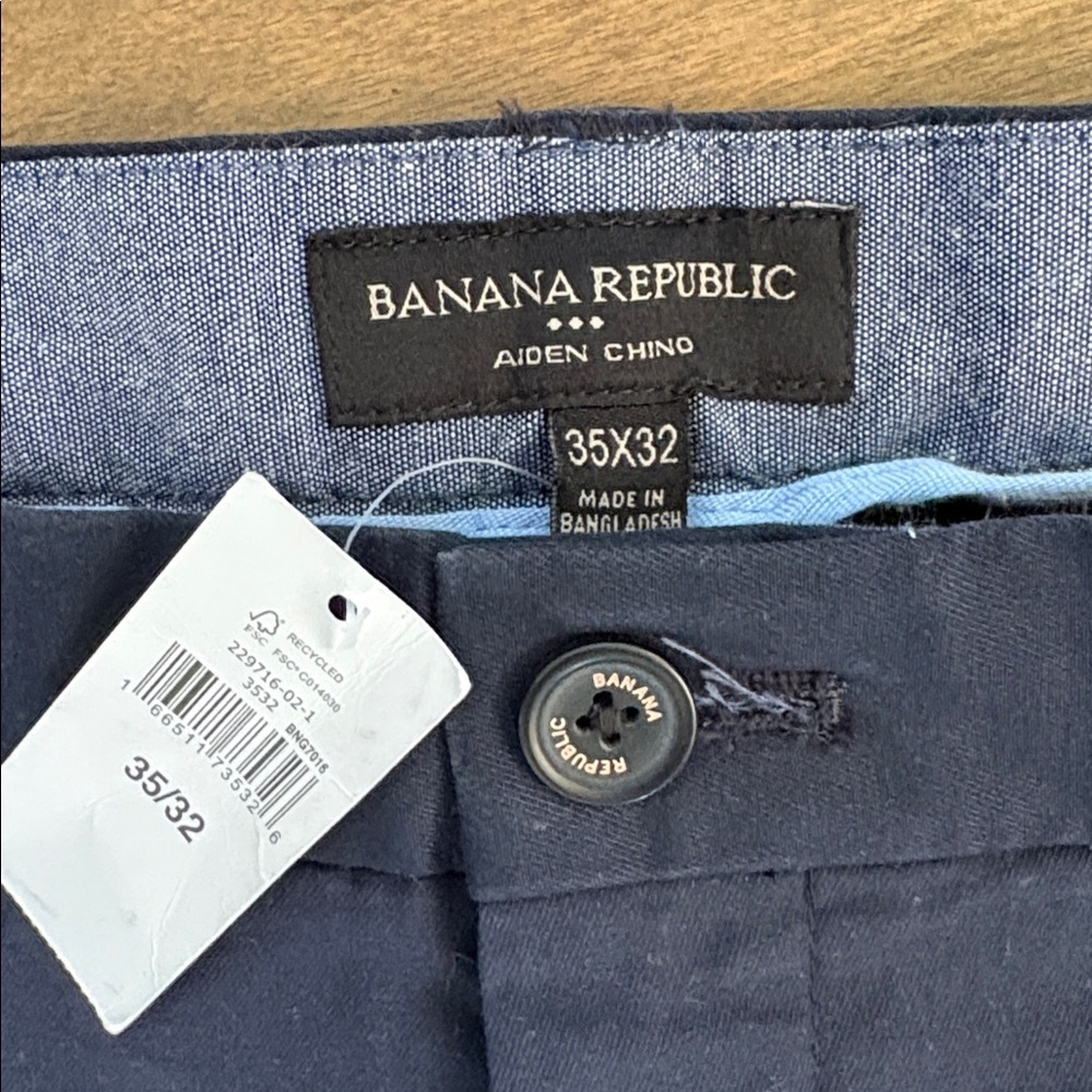 Banana Republic Aiden Chino 35x32 Navy Blue - Picture 3 of 6